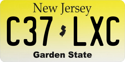 NJ license plate C37LXC