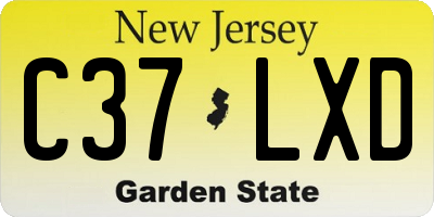 NJ license plate C37LXD