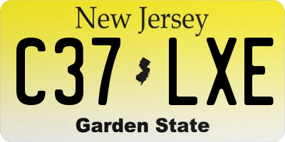 NJ license plate C37LXE