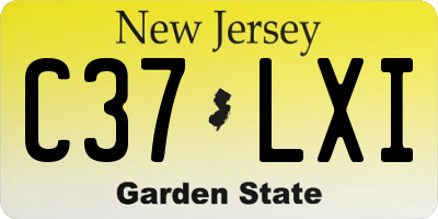 NJ license plate C37LXI