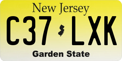 NJ license plate C37LXK