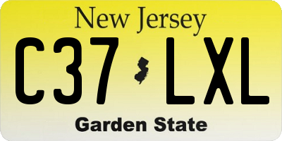 NJ license plate C37LXL
