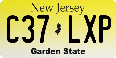 NJ license plate C37LXP