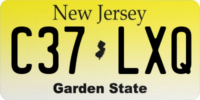 NJ license plate C37LXQ