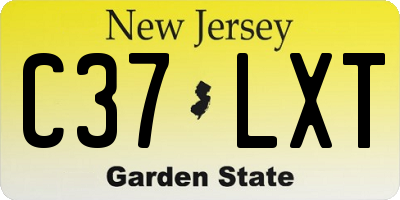 NJ license plate C37LXT