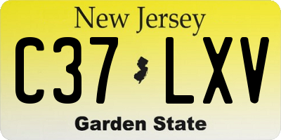 NJ license plate C37LXV