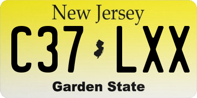 NJ license plate C37LXX