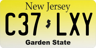 NJ license plate C37LXY