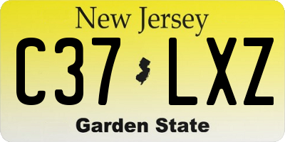 NJ license plate C37LXZ