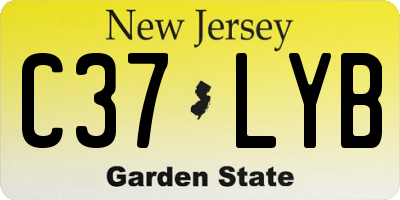 NJ license plate C37LYB