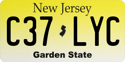 NJ license plate C37LYC