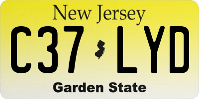 NJ license plate C37LYD