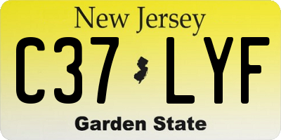 NJ license plate C37LYF
