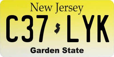 NJ license plate C37LYK