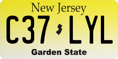 NJ license plate C37LYL