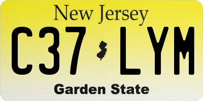 NJ license plate C37LYM