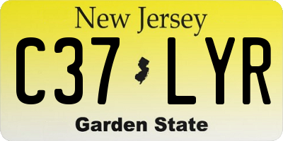 NJ license plate C37LYR