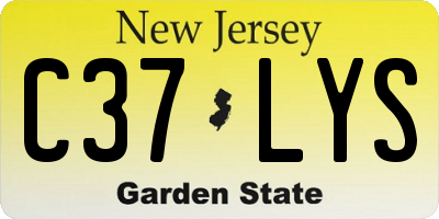NJ license plate C37LYS