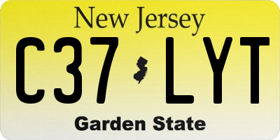 NJ license plate C37LYT