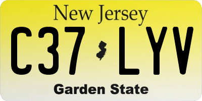 NJ license plate C37LYV