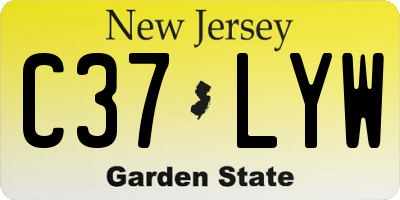 NJ license plate C37LYW