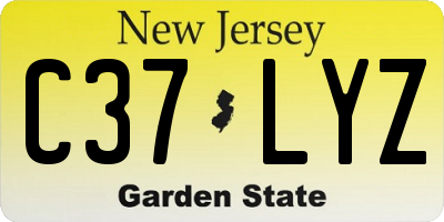 NJ license plate C37LYZ