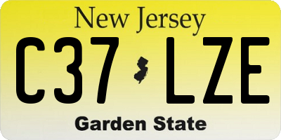NJ license plate C37LZE