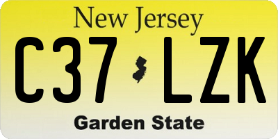 NJ license plate C37LZK