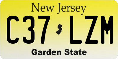 NJ license plate C37LZM