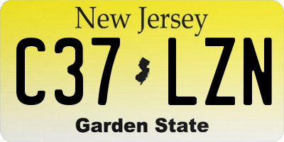 NJ license plate C37LZN