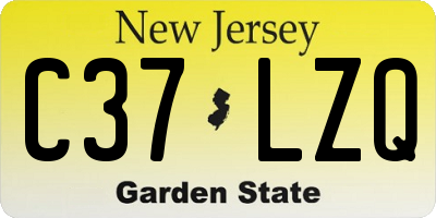 NJ license plate C37LZQ