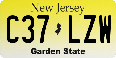 NJ license plate C37LZW