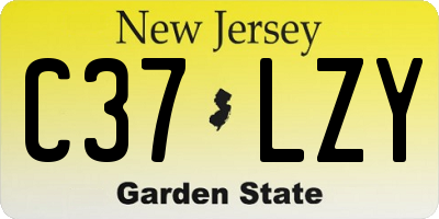 NJ license plate C37LZY