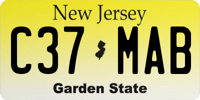 NJ license plate C37MAB