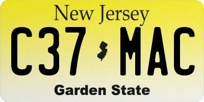 NJ license plate C37MAC