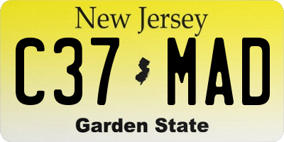 NJ license plate C37MAD