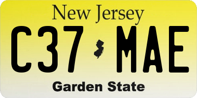 NJ license plate C37MAE