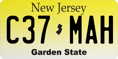 NJ license plate C37MAH