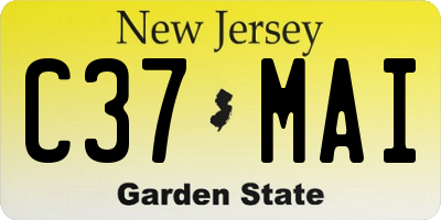 NJ license plate C37MAI