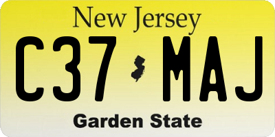 NJ license plate C37MAJ
