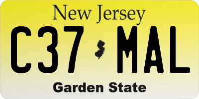 NJ license plate C37MAL