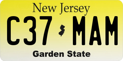 NJ license plate C37MAM