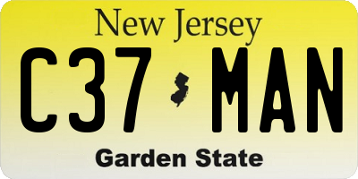 NJ license plate C37MAN