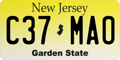NJ license plate C37MAO