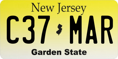 NJ license plate C37MAR