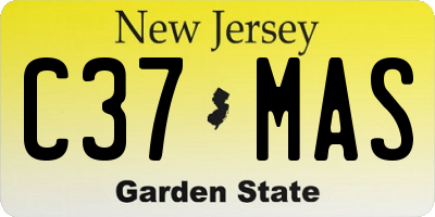 NJ license plate C37MAS