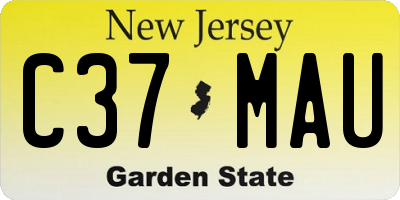 NJ license plate C37MAU