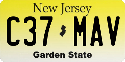 NJ license plate C37MAV