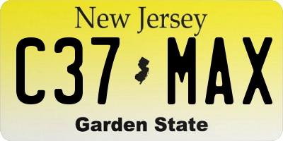 NJ license plate C37MAX
