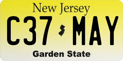 NJ license plate C37MAY